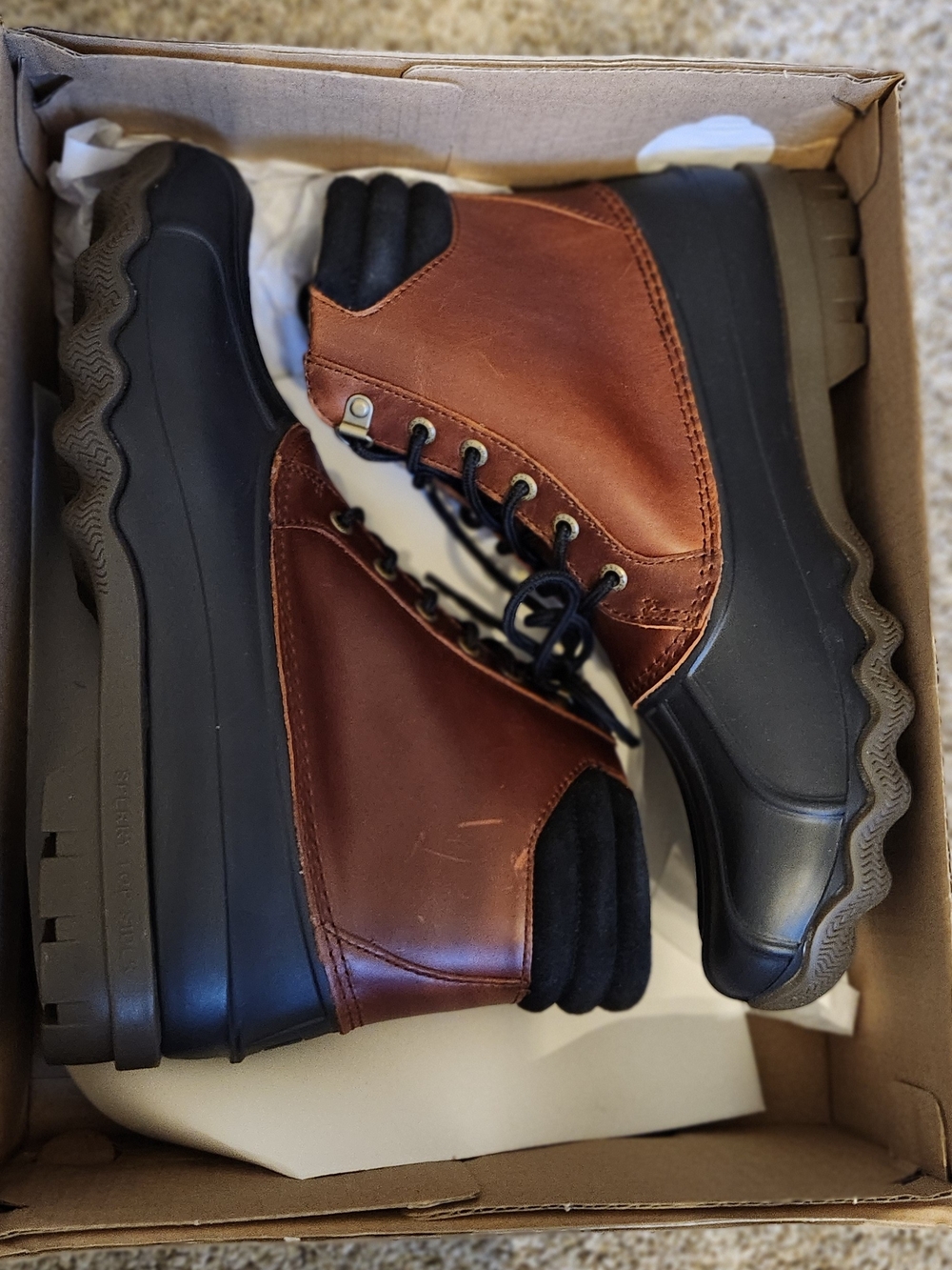 Sperry Brown and Black Waterproof Lace-Up Boots